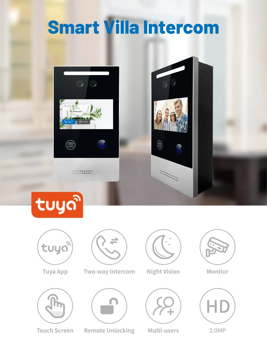 Video Door Phone Tuya Intercom Smart Doorbell Camera Door Video Intercom System