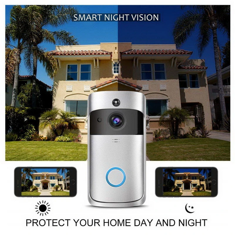 Wireless Doorbell APP Control Smart Visual Recording Two Way Audio Doorbell HD 720p Wireless WiFi Night Vision Intercom Camera