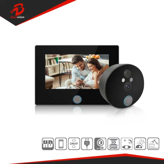 Беспроводной видеодомофон Banovision Tuya, IP-домофон, дверной звонок, система внутренней связи с камерой и 4,3-дюймовым монитором, камера 720p, ночное видение, удаленная разблокировка двери.